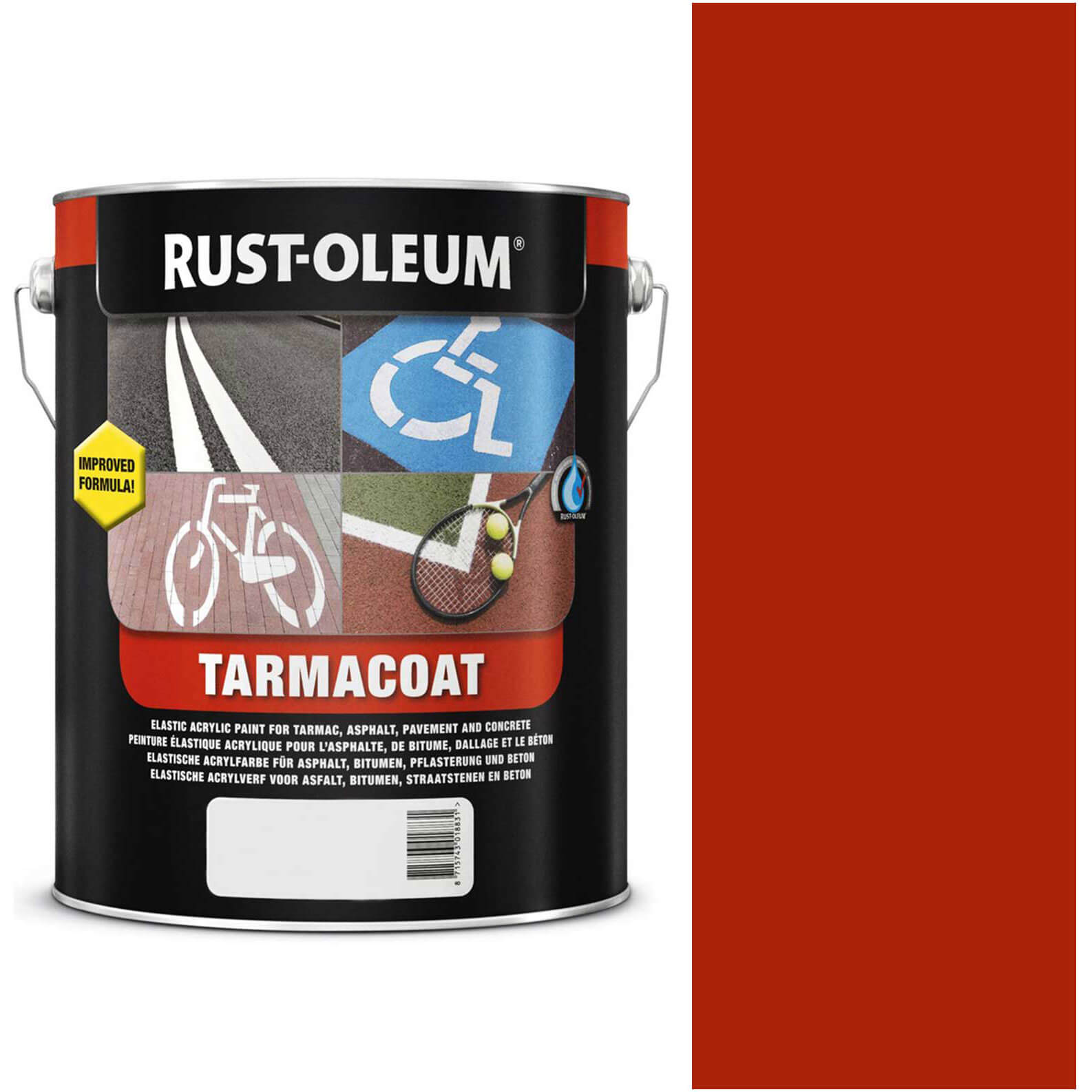Rust Oleum Tarmacoat Rapid Curing Road Line Paint Traffic Red 5l