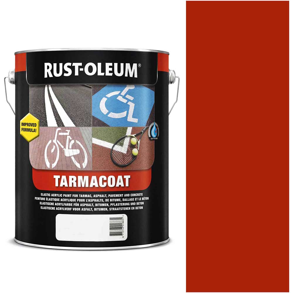 Photo of Rust Oleum Tarmacoat Rapid Curing Road Line Paint Traffic Red 5l