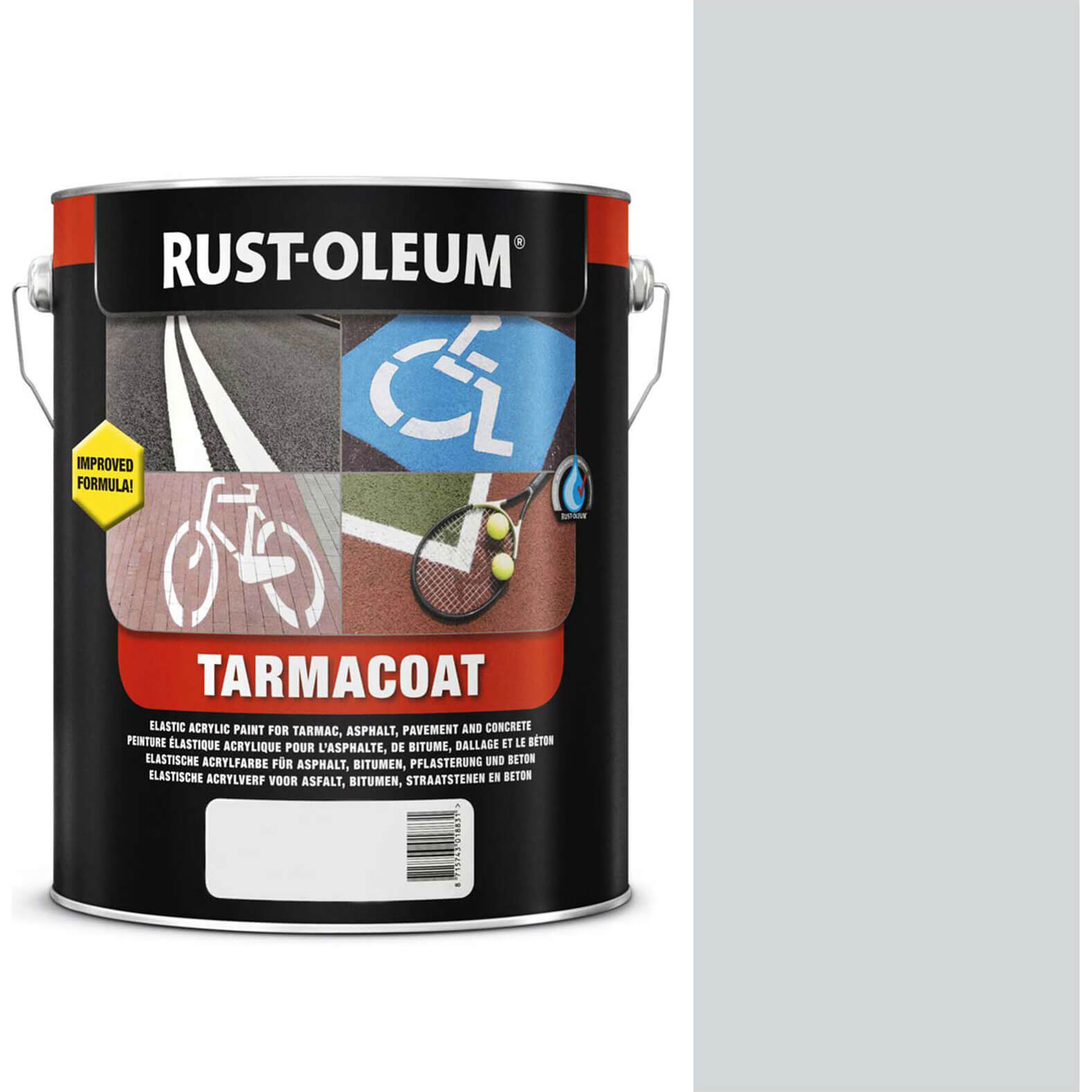 Rust Oleum Tarmacoat Rapid Curing Road Line Paint Light Grey 5l