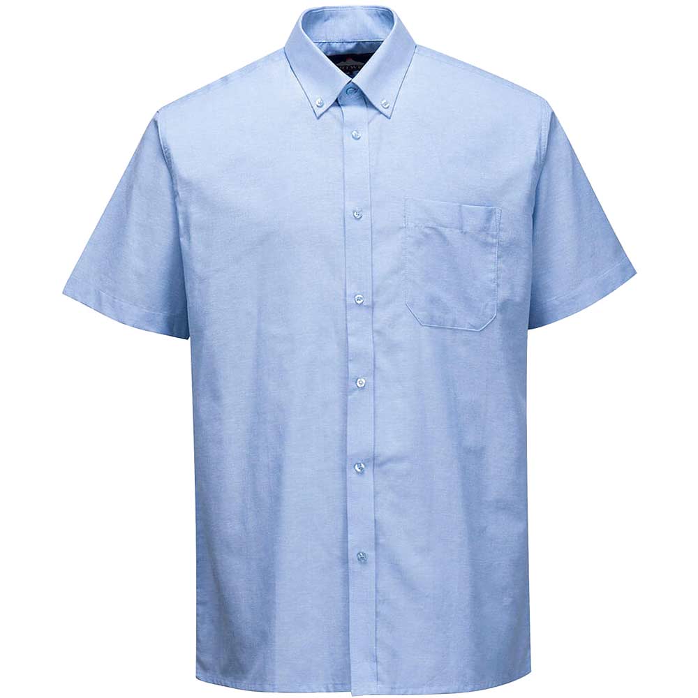 Image of Portwest S118 Easycare Oxford Short Sleeve Shirt Blue L