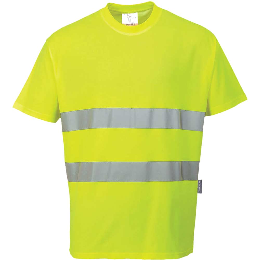 Photo of Hi Viz Mens Class 2 Cotton Comfort T Shirt Yellow M
