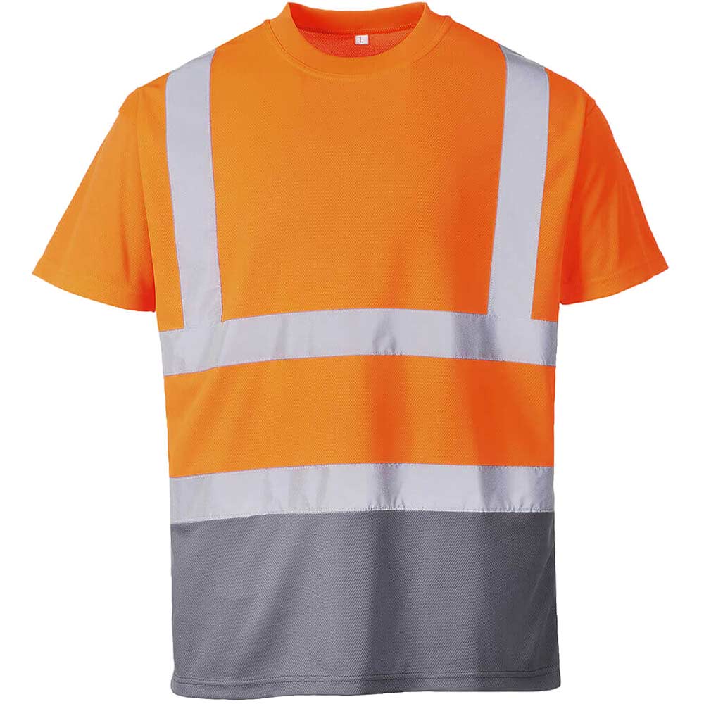 Image of Portwest S378 Hi Vis Tone T-Shirt Orange / Grey M