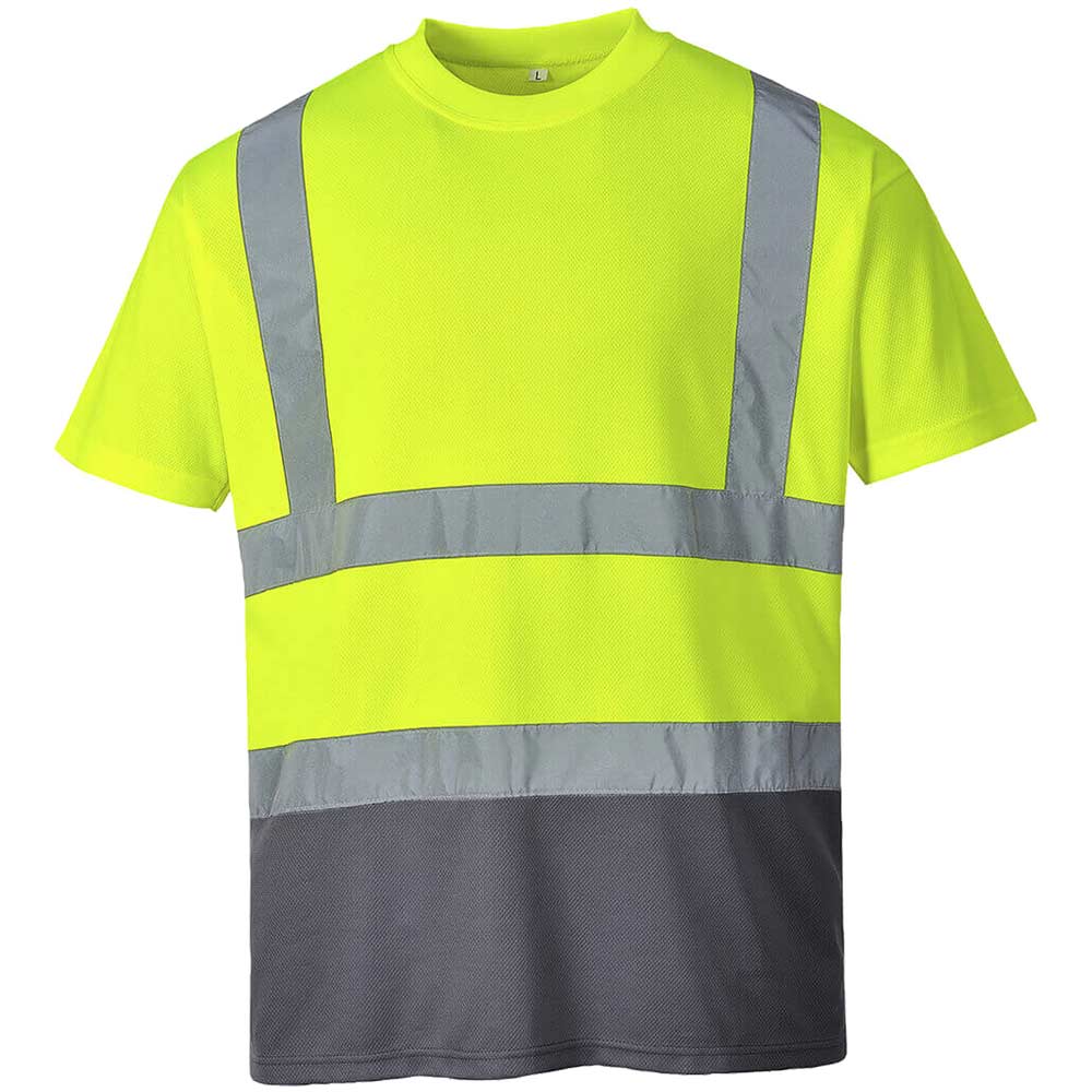 Image of Portwest S378 Hi Vis Tone T-Shirt Yellow / Grey L