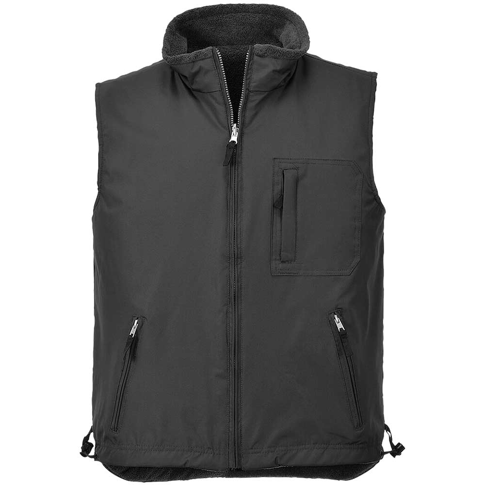 Photo of Portwest Mens Fleece Lined Reversible Bodywarmer Black Xl
