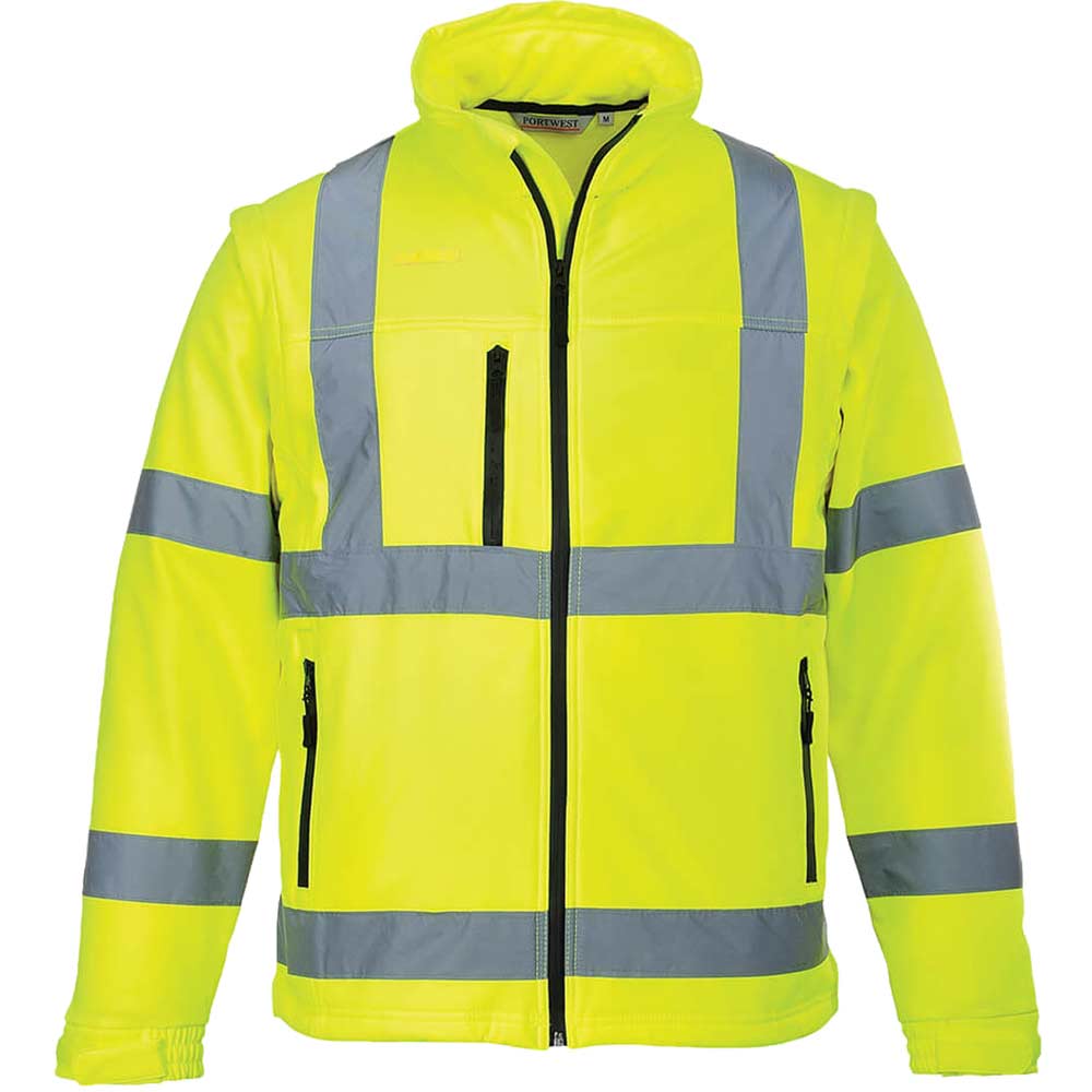 Photo of Portwest 2 In 1 Waterproof Hi Vis Softshell Jacket Yellow 4xl