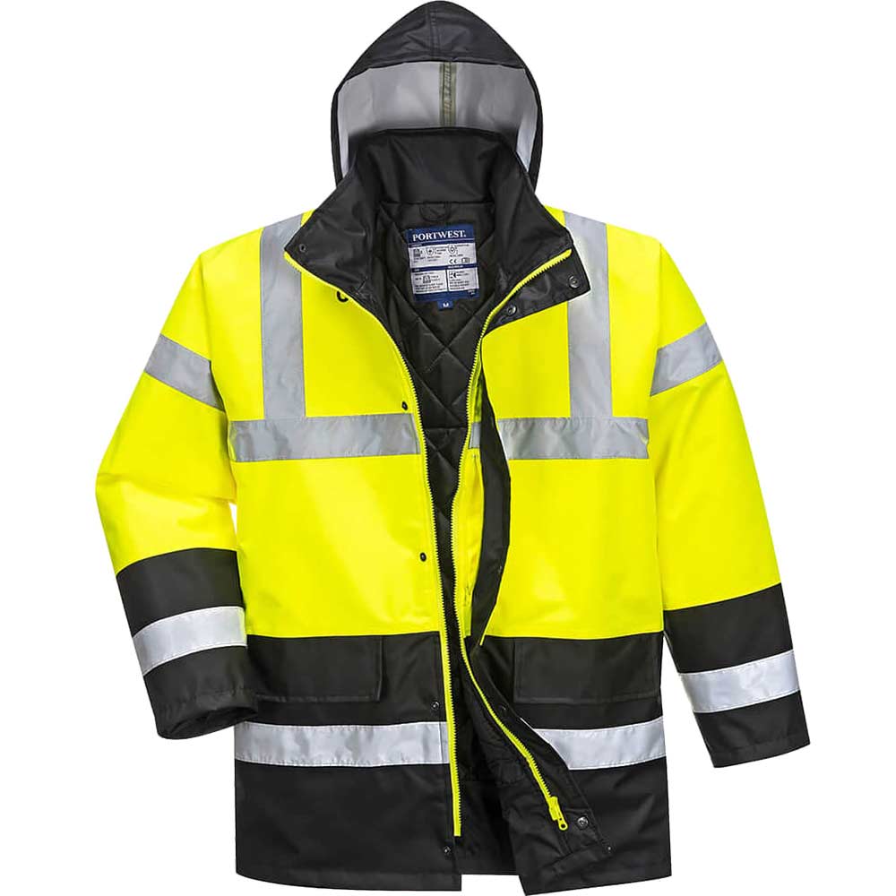 Photo of Oxford Weave 300d Class 3 Hi Vis Contrast Traffic Jacket Yellow / Black S