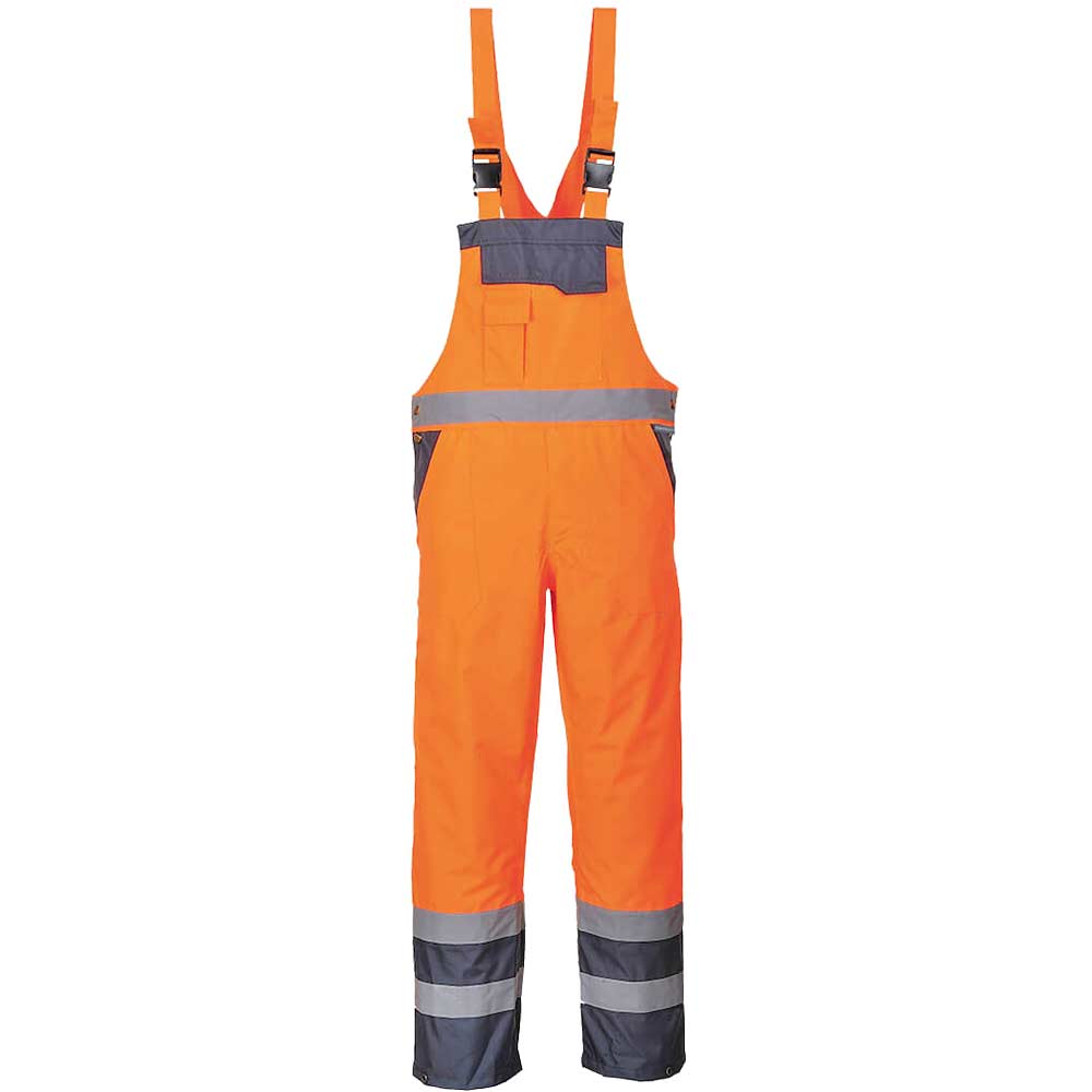 Photo of Oxford Weave 300d Class 2 Hi Vis Contrast Bib And Brace Orange / Navy Xl