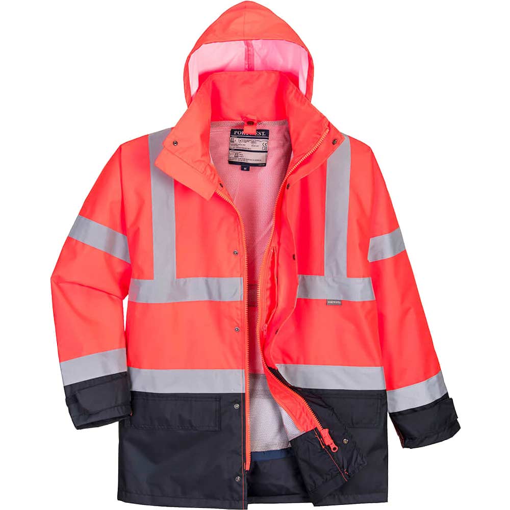 Photo of Oxford Weave 300d Class 3 Hi Vis 5-in1 Executive Jacket Red / Navy 2xl