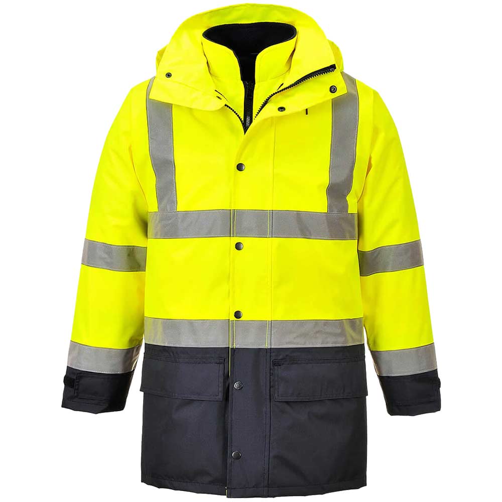 Photo of Oxford Weave 300d Class 3 Hi Vis 5-in1 Executive Jacket Yellow / Navy 5xl