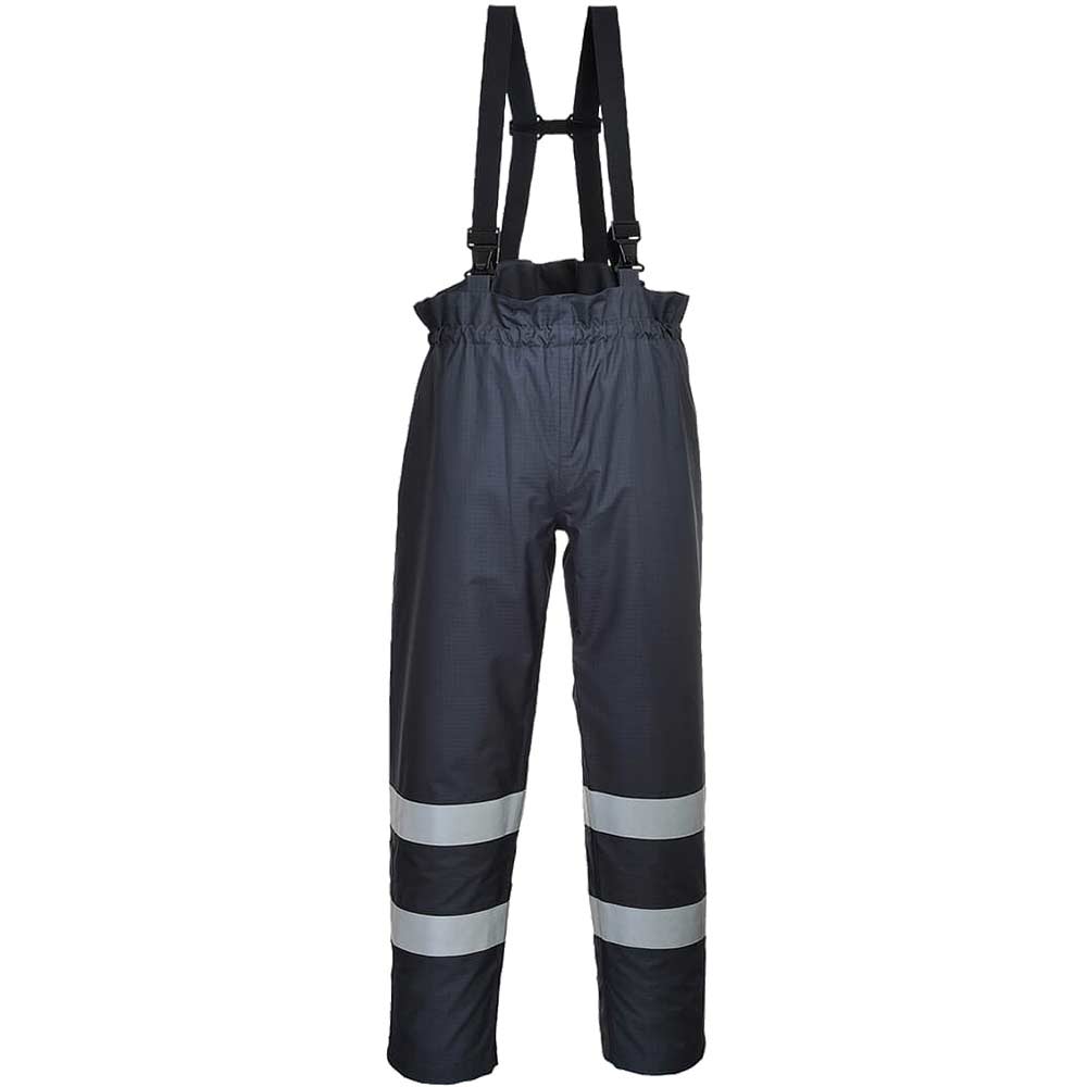 Photo of Biz Flame Mens Flame Resistant Rain Multi Protection Lined Trousers Navy M