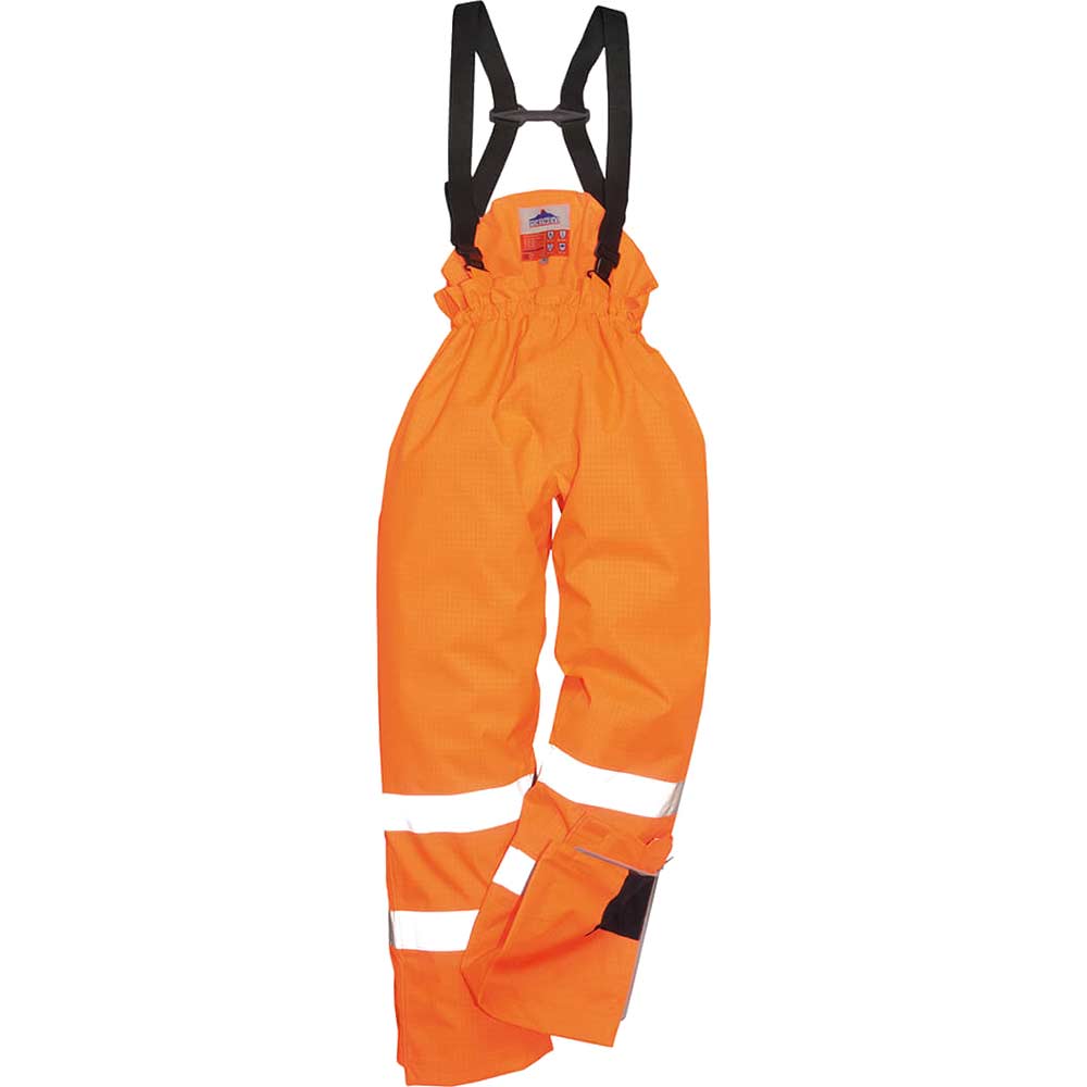 Photo of Biz Flame Hi Vis Flame Resistant Rain Unlined Trousers Orange M