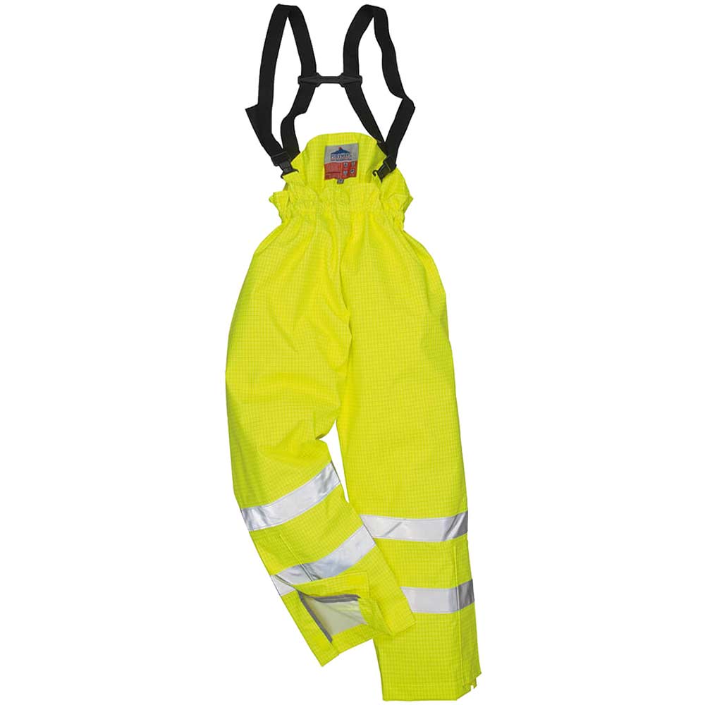 Photo of Biz Flame Hi Vis Flame Resistant Rain Unlined Trousers Yellow 4xl