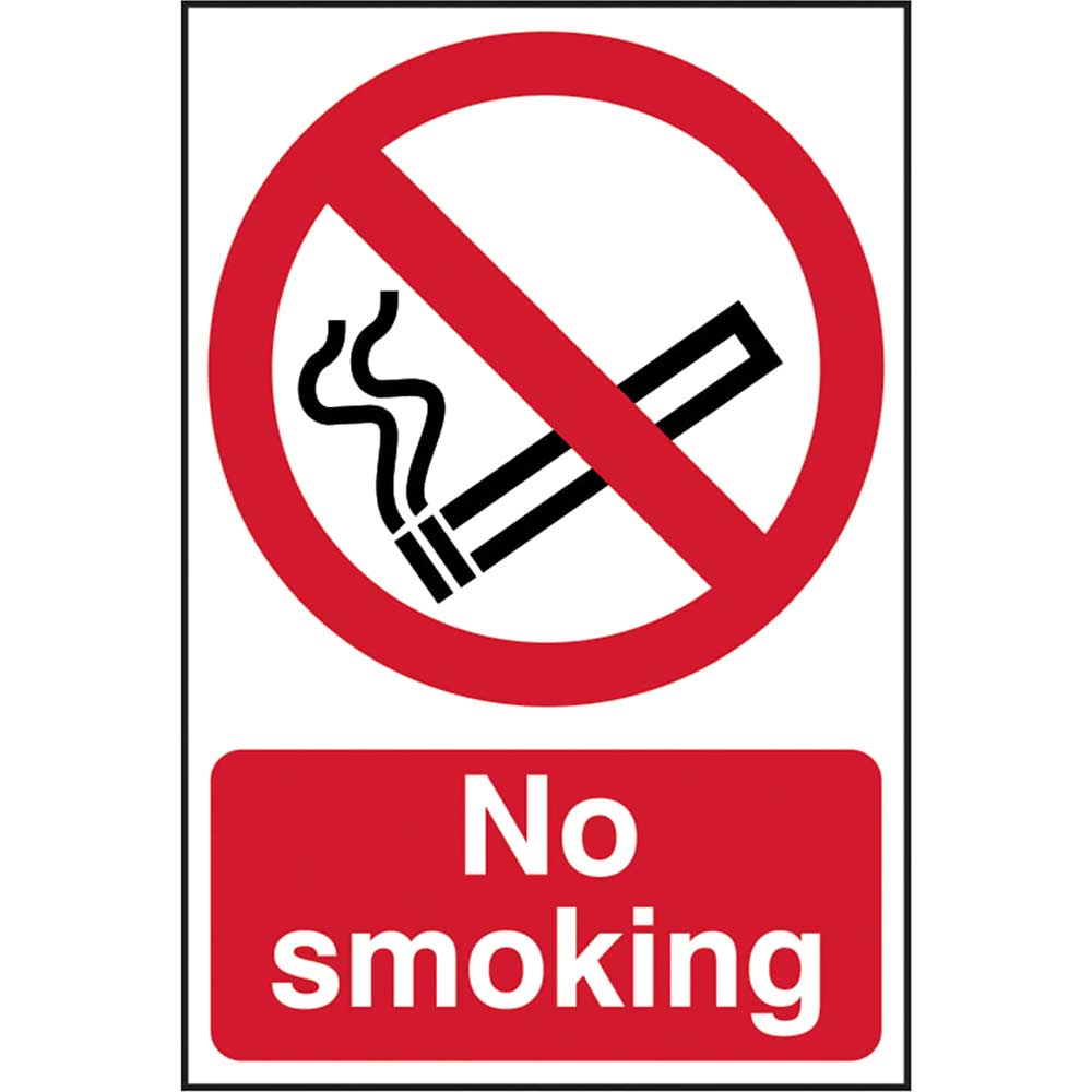 Photo of Scan Pvc Self Adhesive No Smoking Warning Sign 200mm 300mm Standard