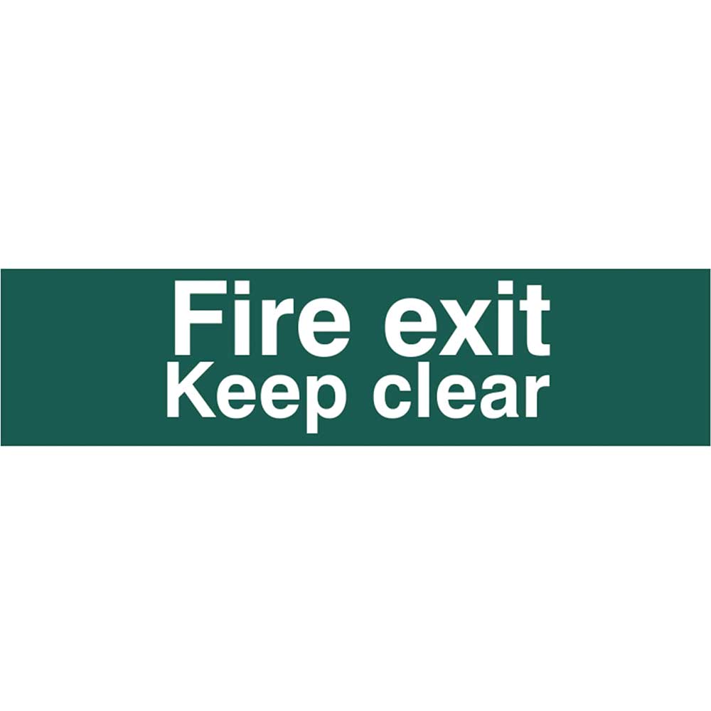 Photo of Scan Fire Exit Keep Clear Sign 200mm 50mm Standard