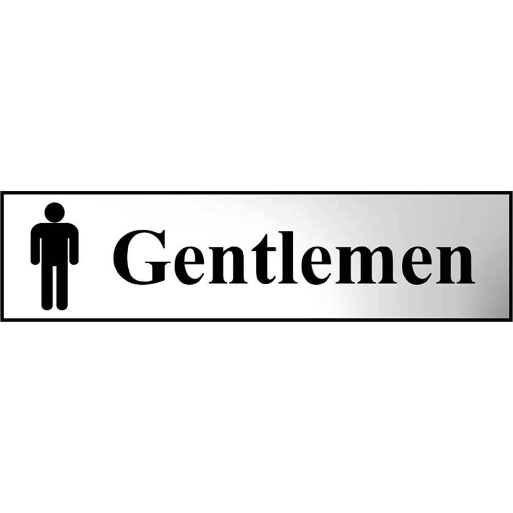 Photo of Scan Chrome Effect Gentlemen Sign 200mm 50mm Standard