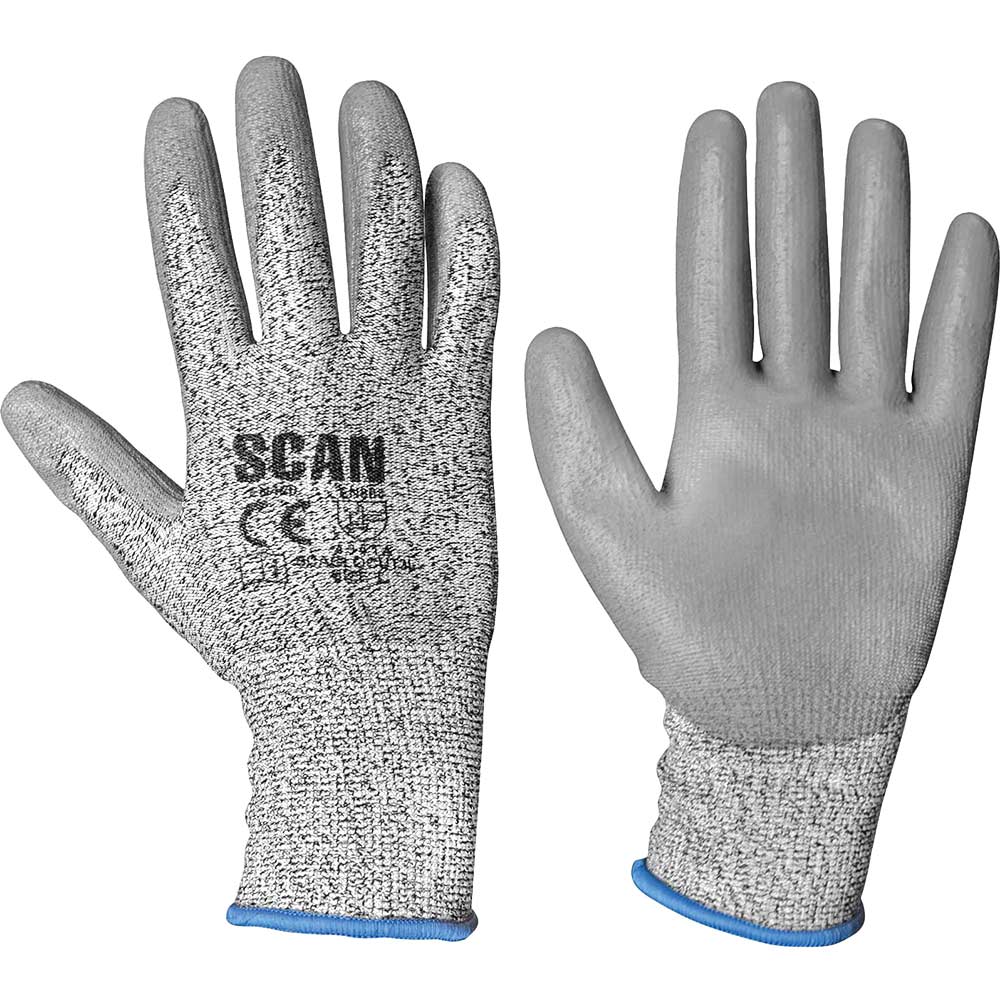 Photo of Scan Pu Coated Cut 3 Gloves Grey L
