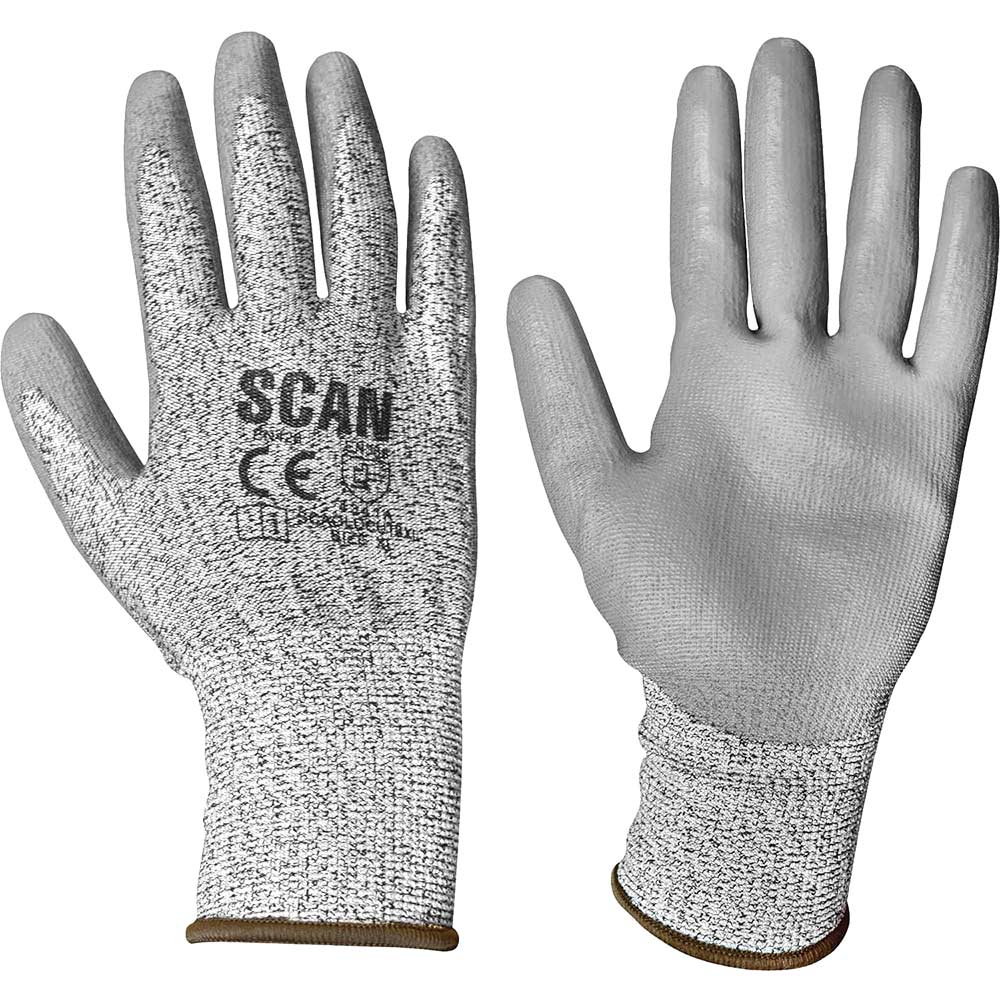 Photo of Scan Pu Coated Cut 3 Gloves Grey Xl