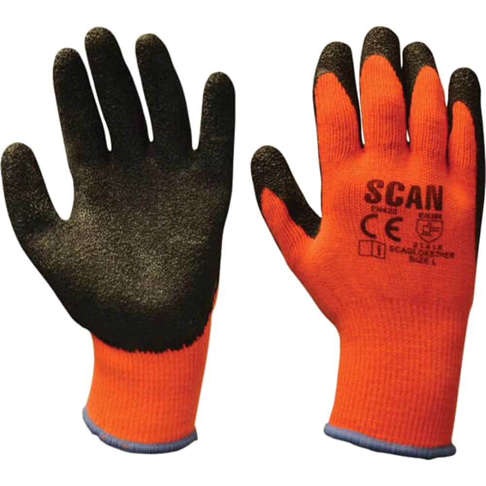 Image of Scan Knitshell Thermal Gloves Orange / Black One Size