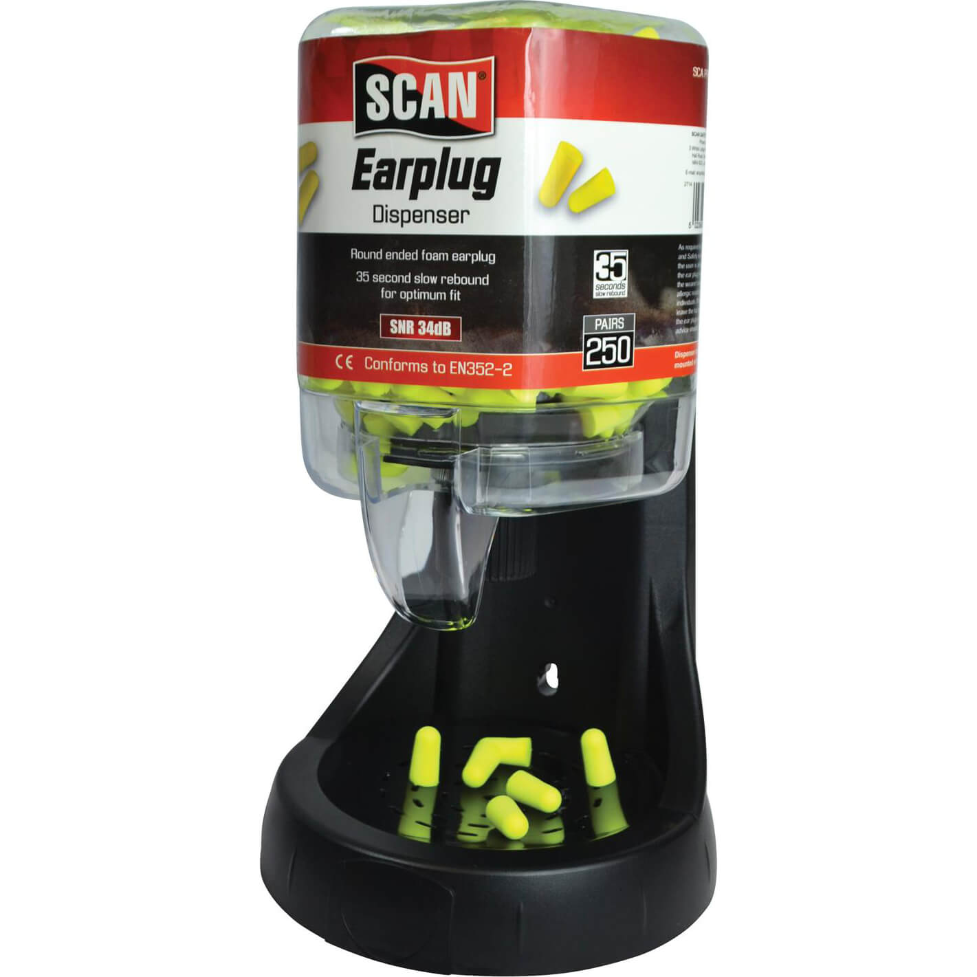 Scan Disposable Earplug Dispenser and Earplugs Pack of 250