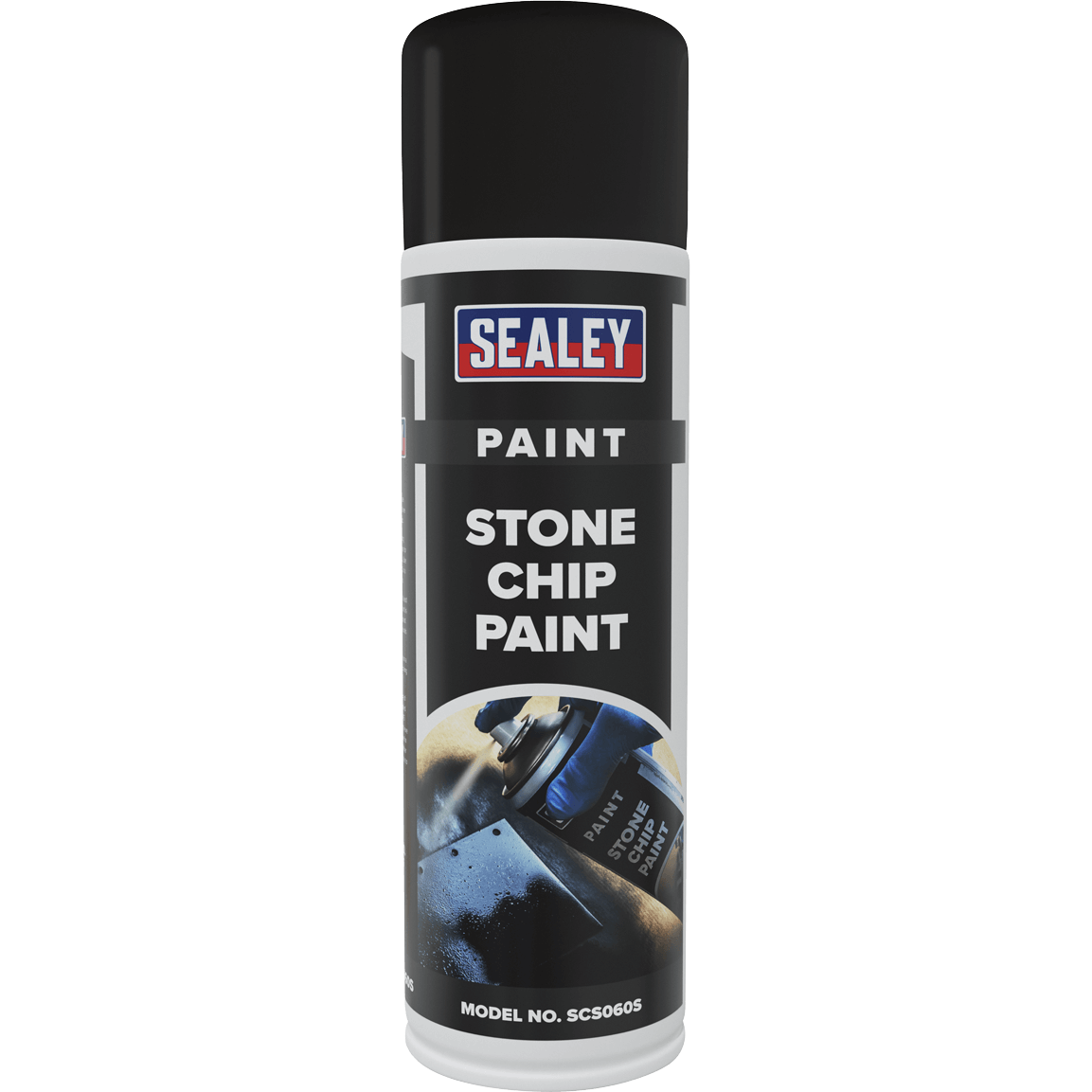 Sealey Stone Chip Protective Aerosol Spray Paint Black 500ml
