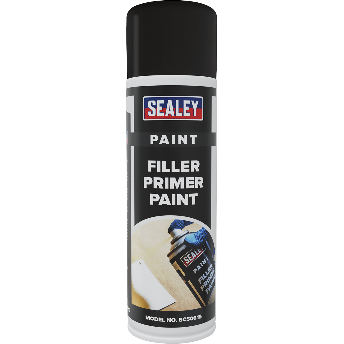 Image of Sealey Filler Primer Aerosol Spray Paint Yellow 500ml