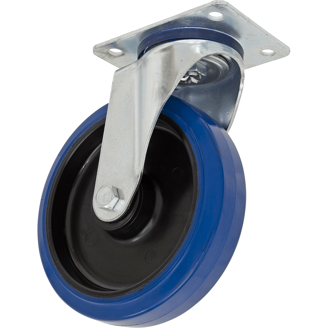 Sealey Heavy-Duty Blue Elastic Rubber Swivel Castor Wheel 100mm