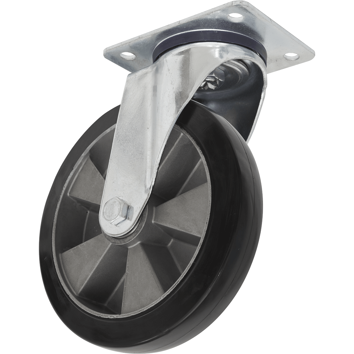 Sealey Heavy-Duty Rubber Swivel Castor Wheel 200mm