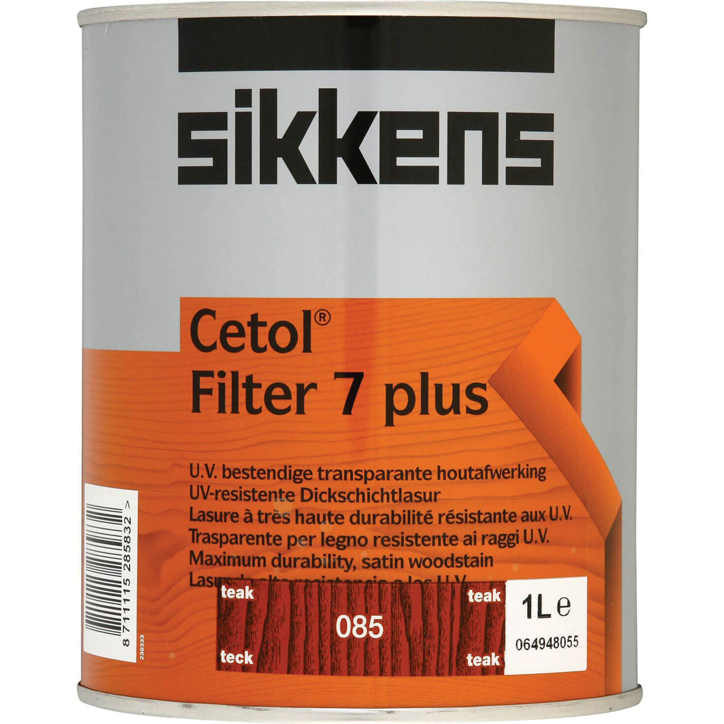 Image of Sikkens Cetol Filter 7 Plus Translucent Woodstain Teak 1l