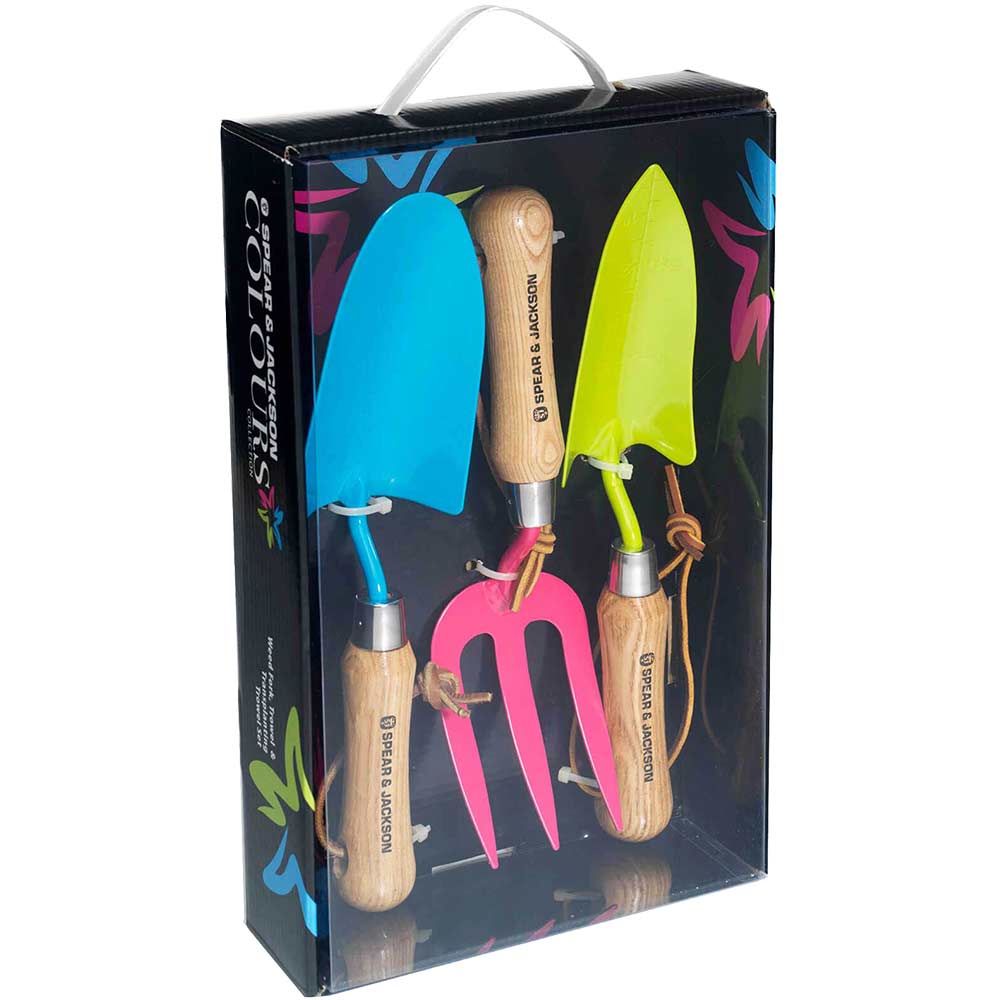 Photo of Spear And Jackson Colours 3 Piece Carbon Steel Garden Tool Set