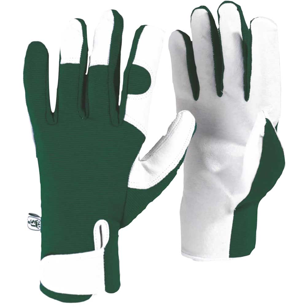 Photo of Kew Gardens Leather Palm Gardening Gloves Green L