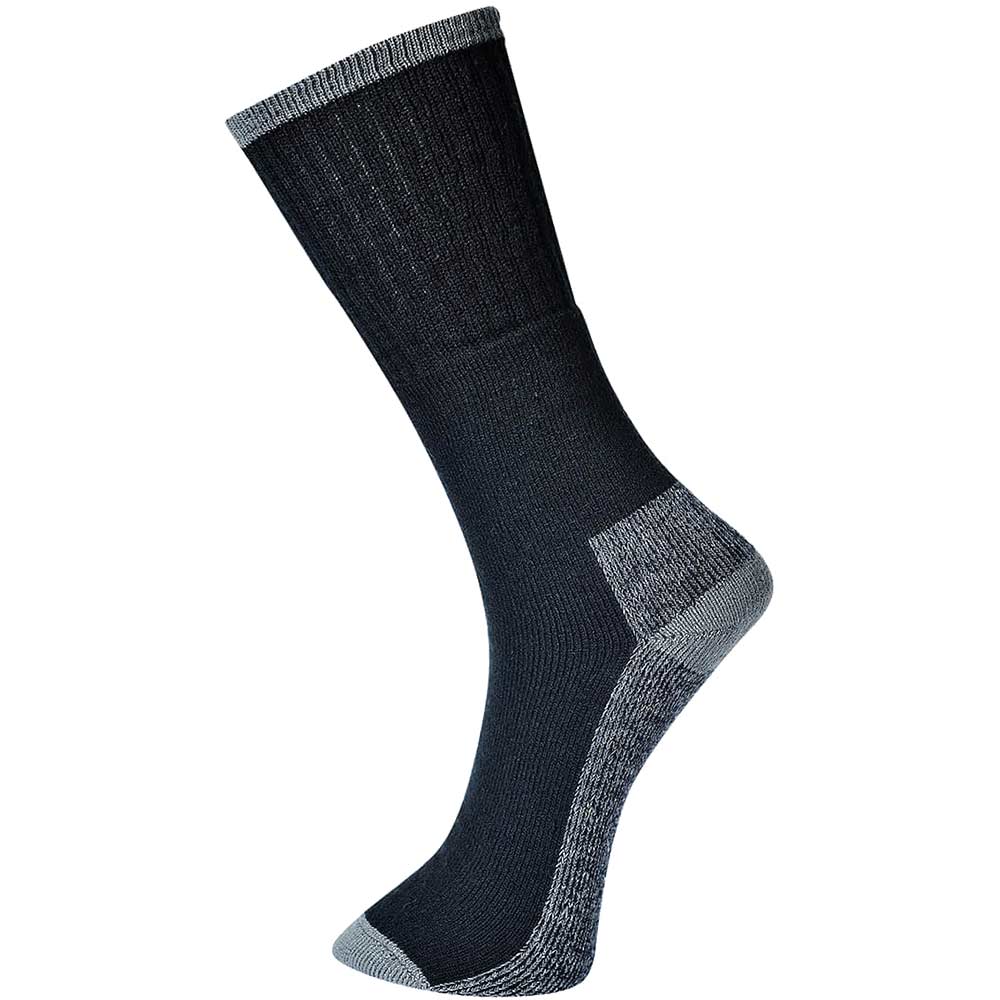 Image of Portwest Work Socks Black 10 - 13 Pack of 3