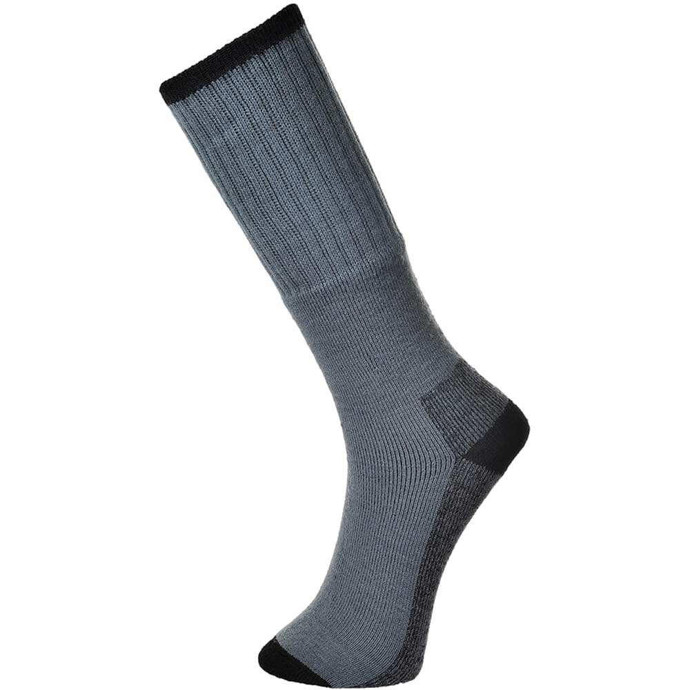Image of Portwest Work Socks Grey 10 - 13 Pack of 3