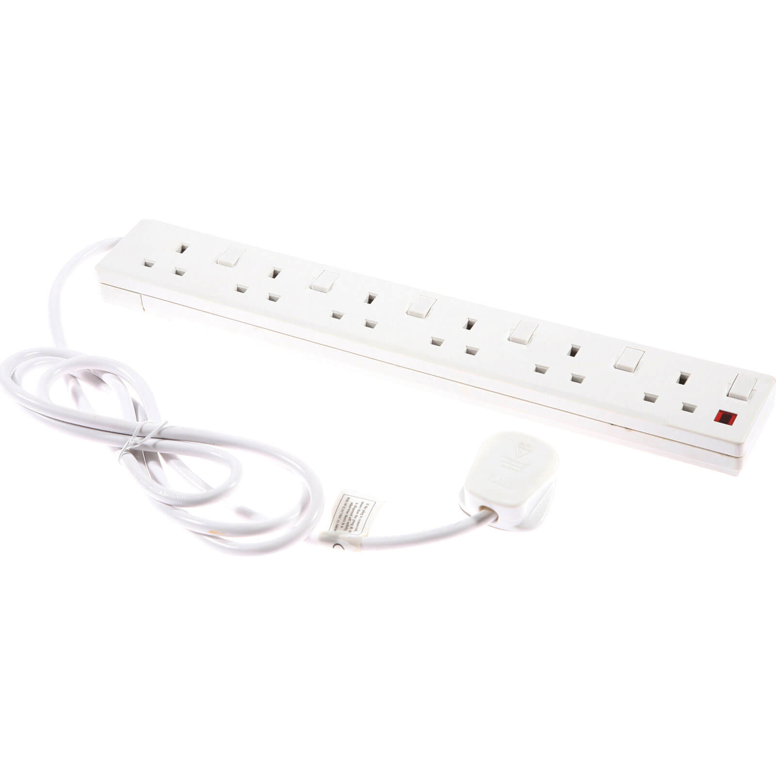 SMJ Surge Protected 6 Socket Extension Lead with Switches 240v 2m
