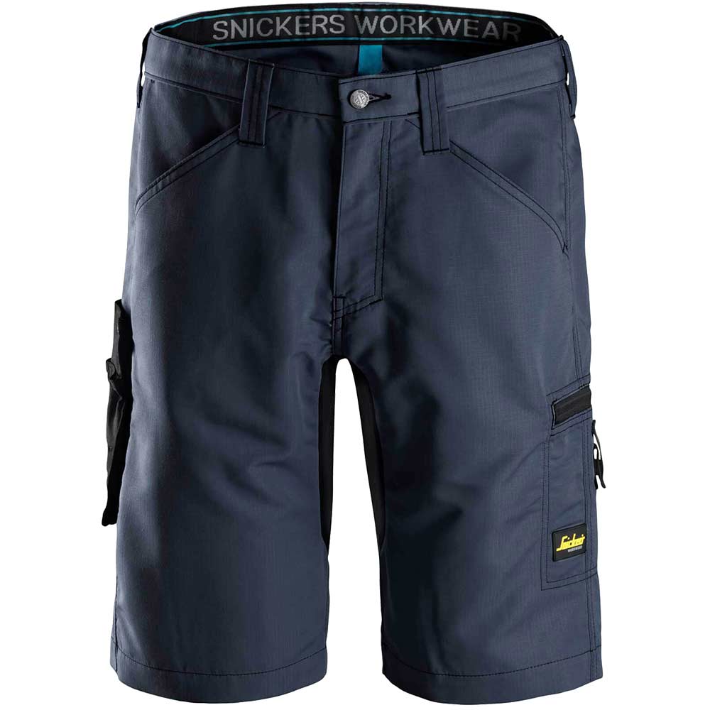 navy shirt black shorts