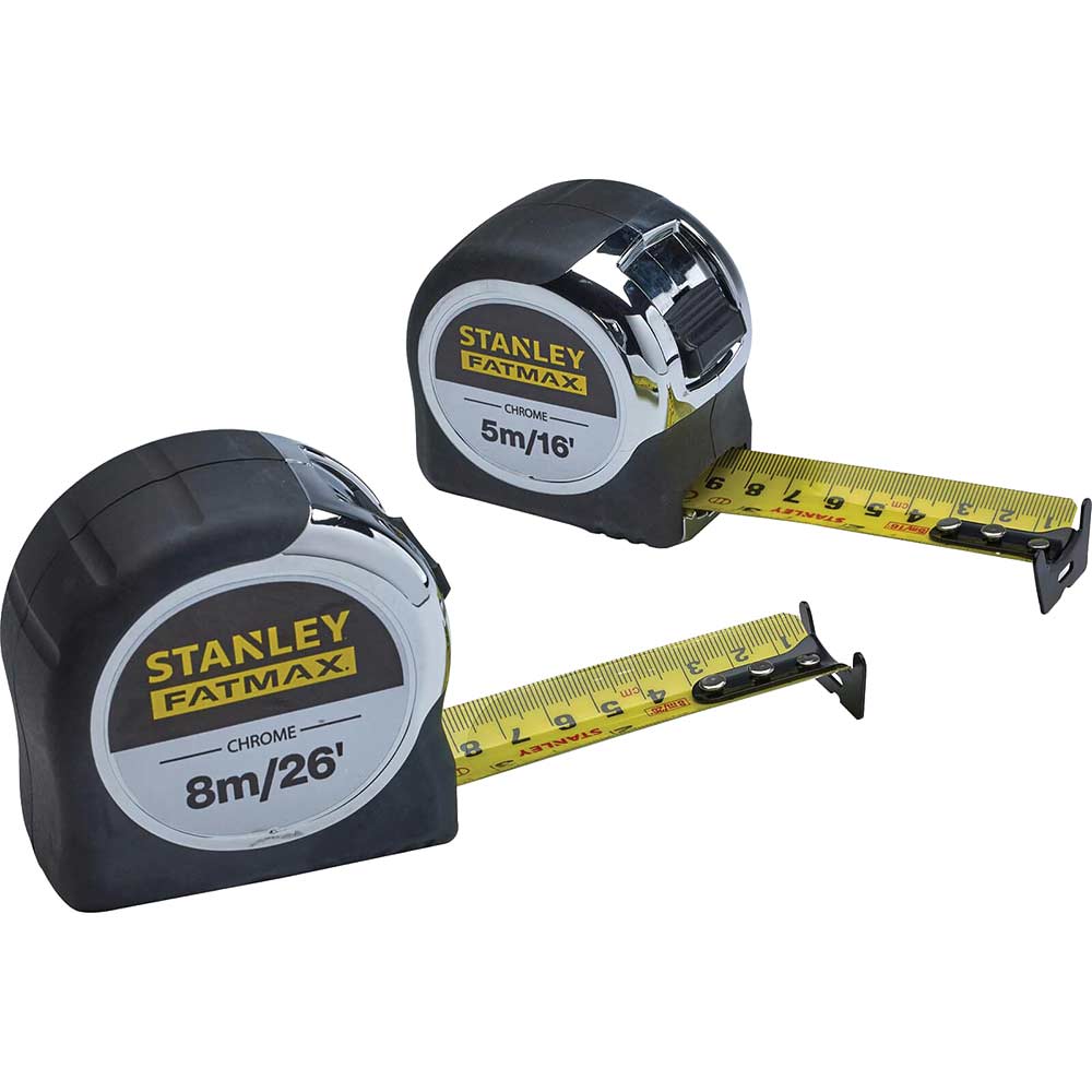 Photo of Stanley 2 Piece Fat Max Chrome Tape Set