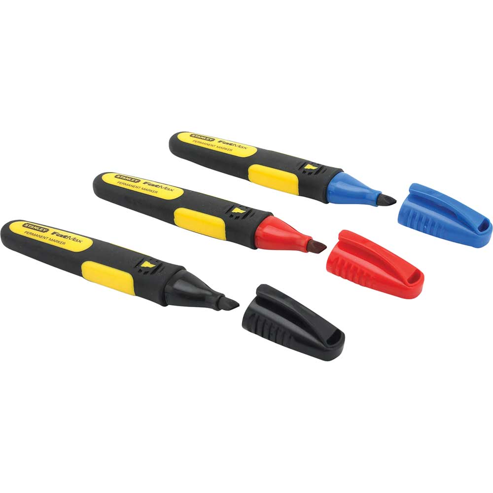 Image of Stanley Fatmax Chisel Tip Marker Pens Pack of 3