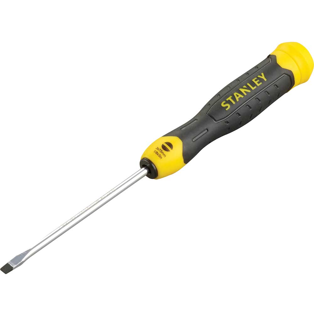 Photo of Stanley Cushion Grip Parallel Slotted Screwdriver 3mm 75mm