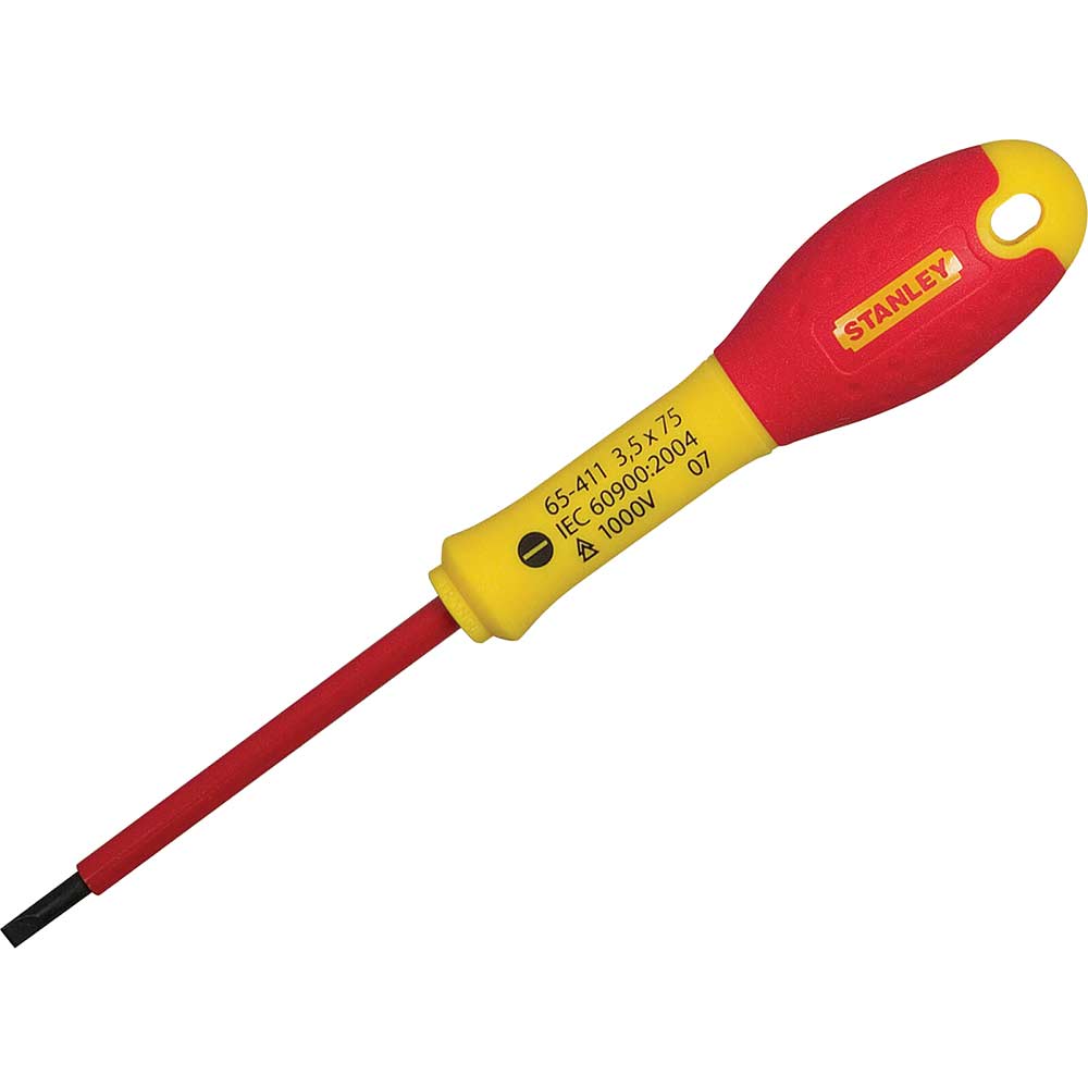 Photo of Stanley Fatmax Insulated Parallel Slotted Screwdriver 4mm 100mm