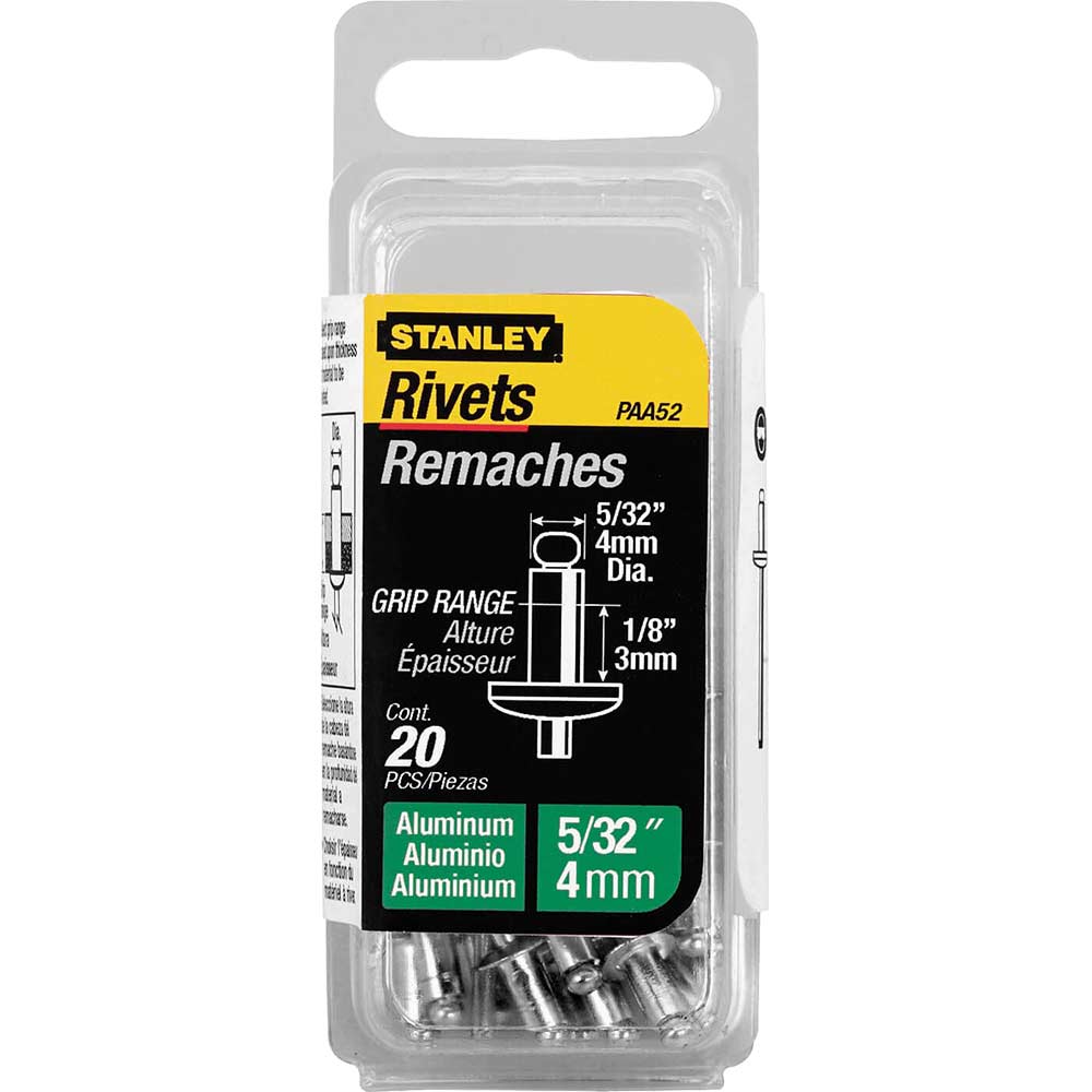 Photo of Stanley Aluminium Pop Rivets 4mm Short Pack Of 20