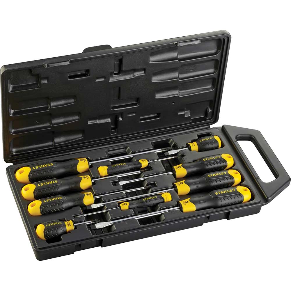 Photo of Stanley 10 Piece Cushion Grip Pozi And Slotted Screwdriver Set