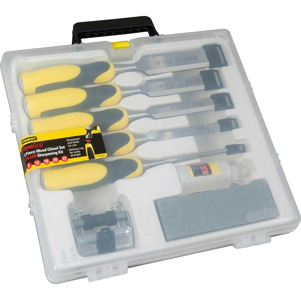 Stanley 5 Piece Dynagrip Chisel Set and Sharpening Kit