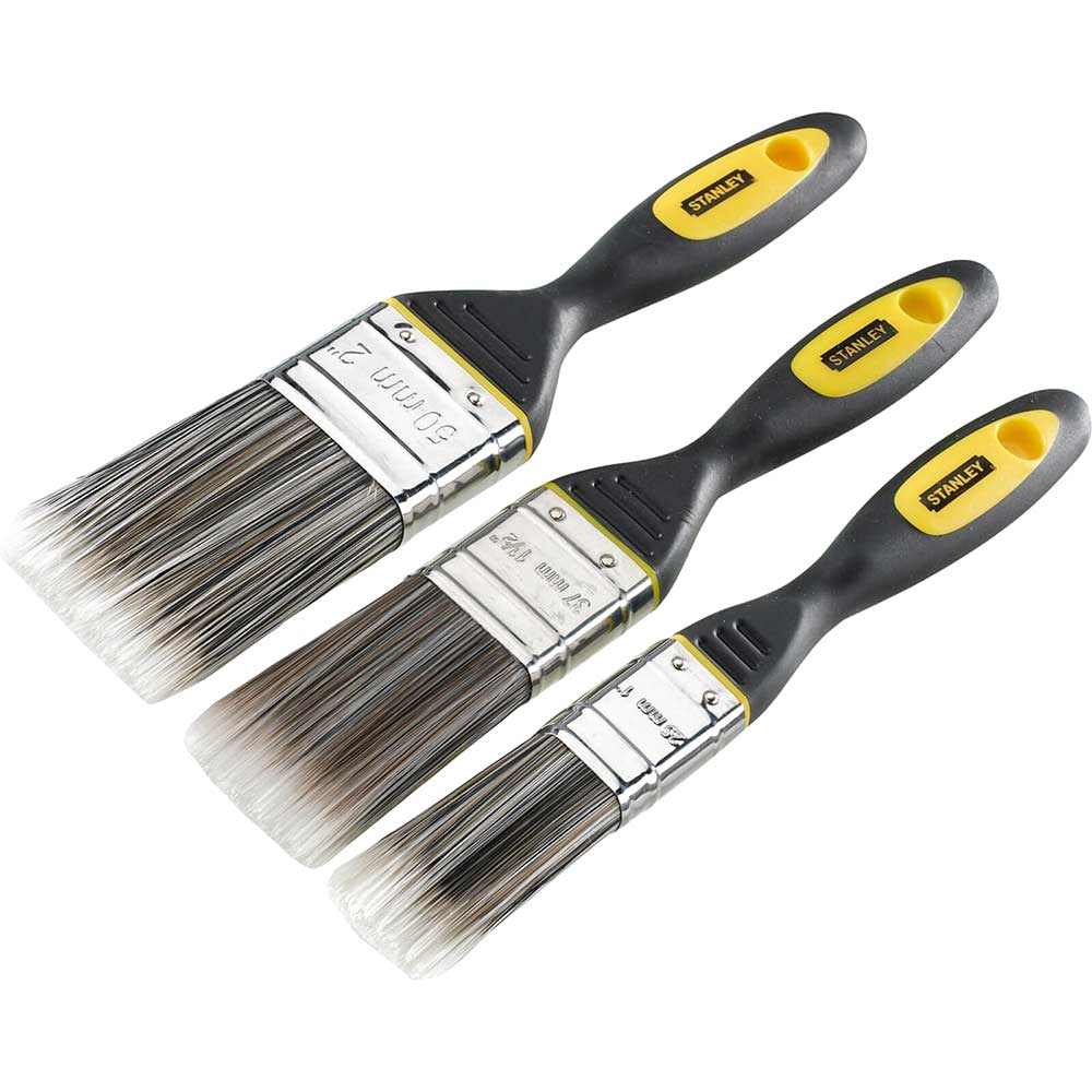 Photo of Stanley Dynagrip 3 Piece Synthetic Paint Brush Set