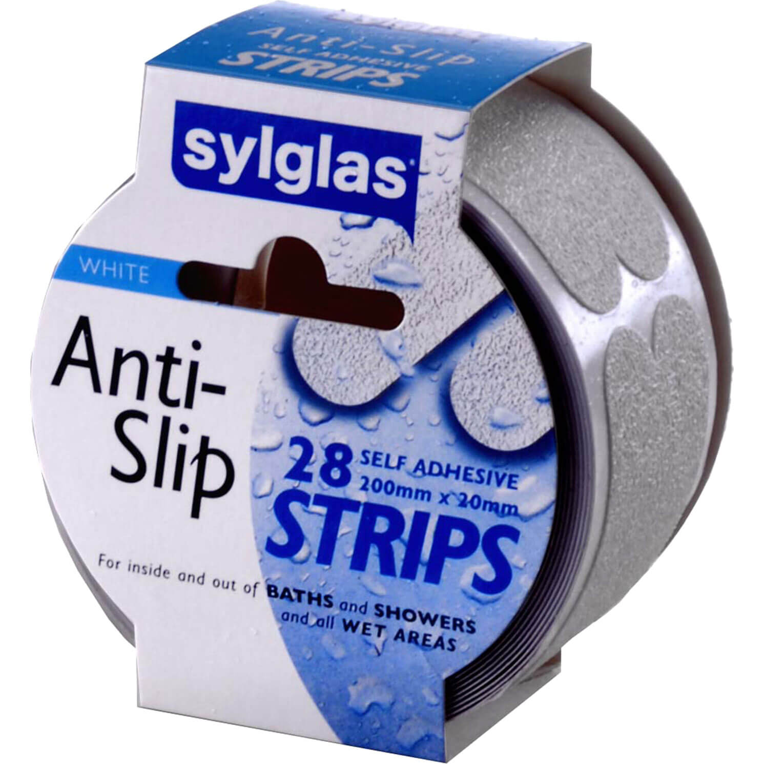 Image of Sylglas Anti-Slip Strips 200 x 20mm White (Pack 28)