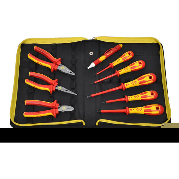 Image of CK 9 Piece VDE Insulated Pliers and Pozi Screwdriver Kit