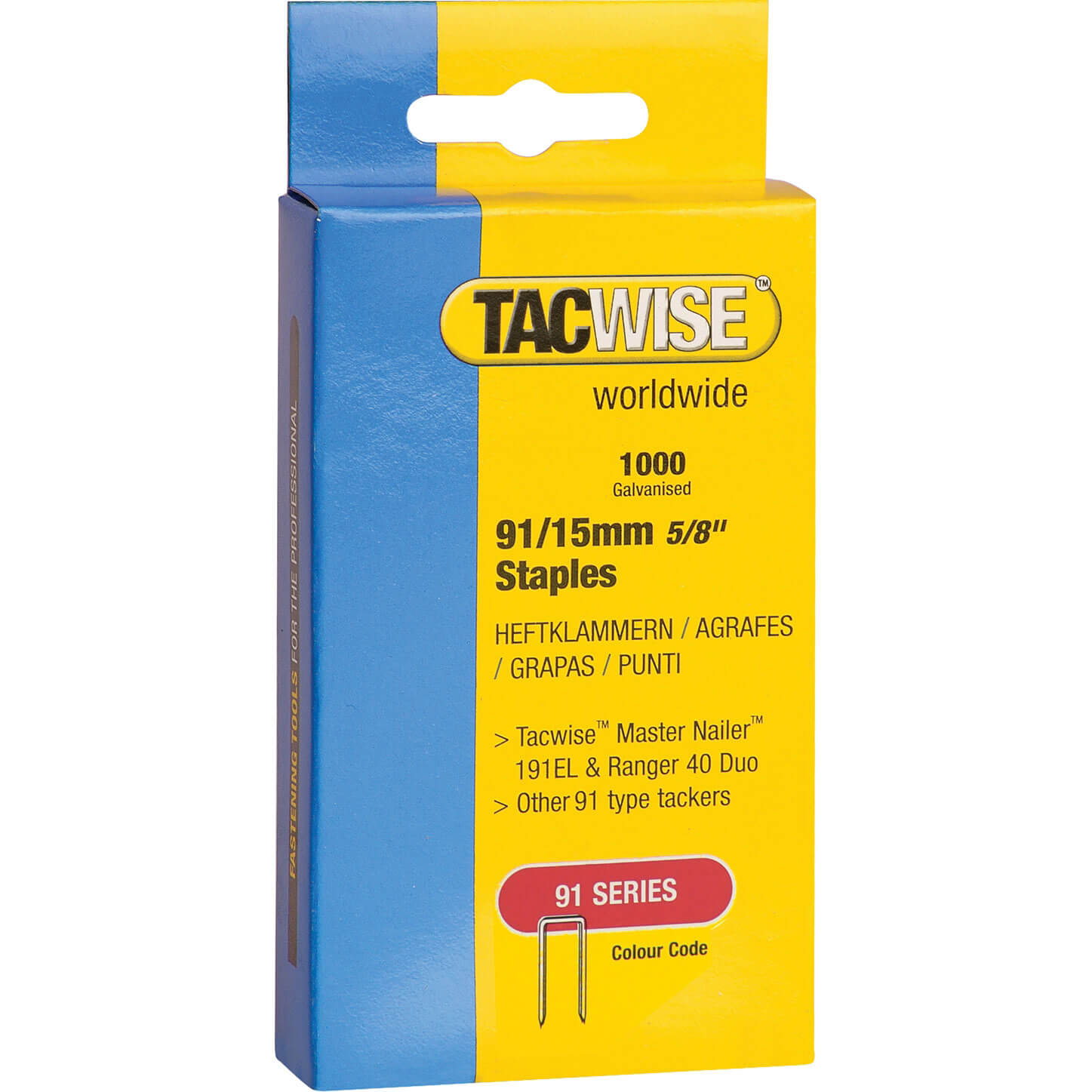 Photo of Tacwise Type 91 Narrow Staples 15mm Pack Of 1000