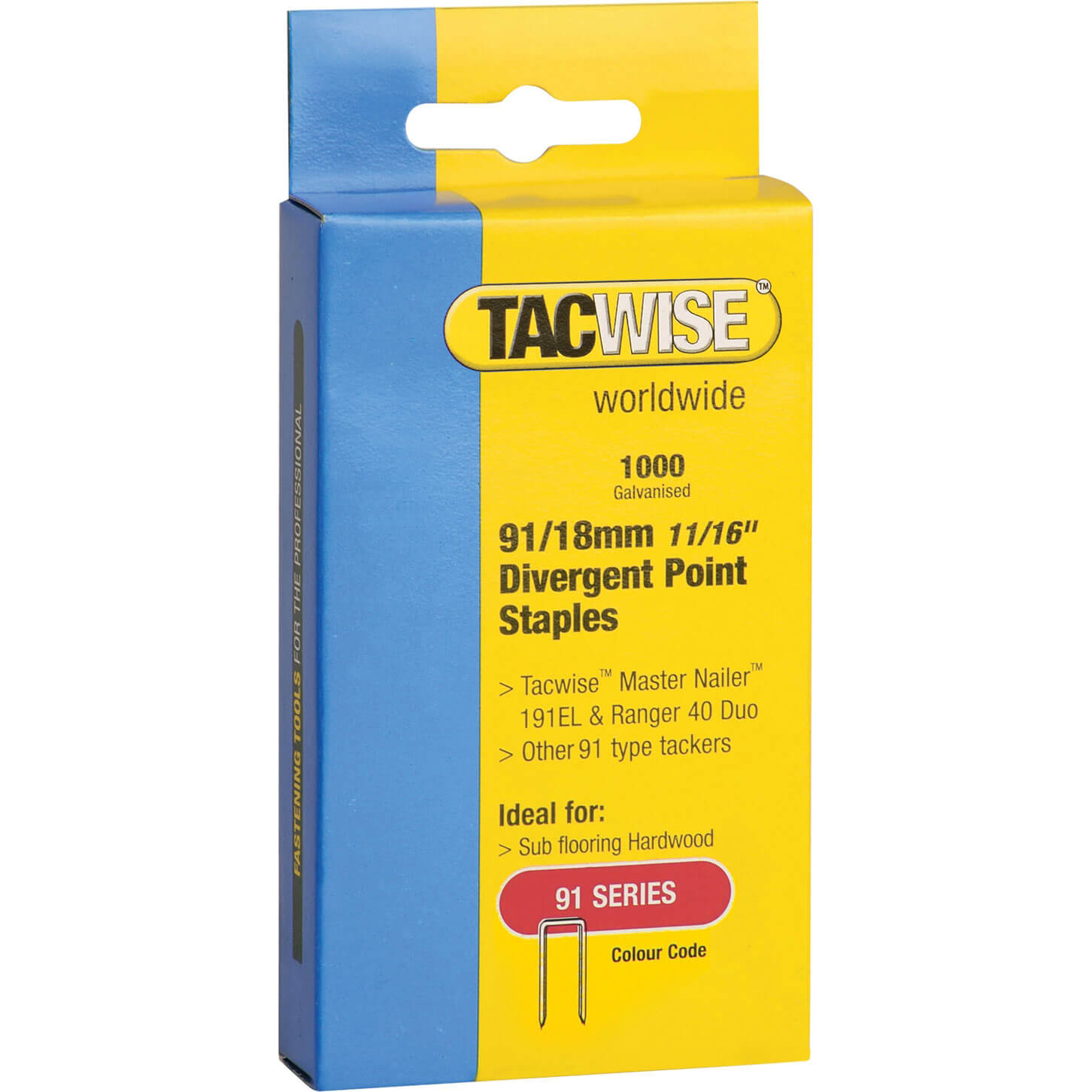 Photo of Tacwise 91 Divergent Point Staples 18mm Pack Of 1000