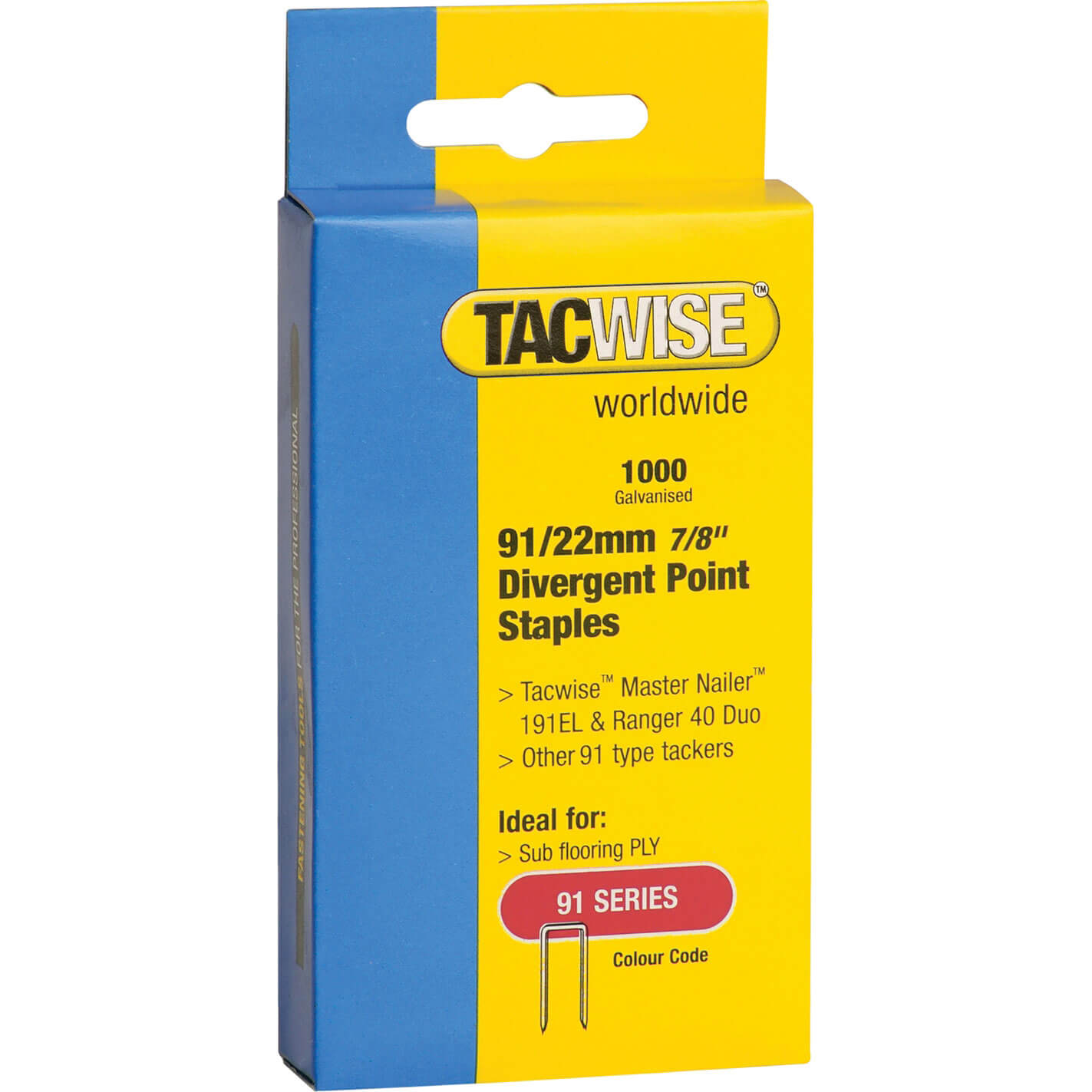Photo of Tacwise 91 Divergent Point Staples 22mm Pack Of 1000
