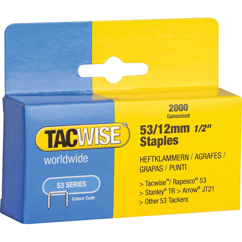 Photo of Tacwise 53/12 Staples 12mm Pack Of 2000