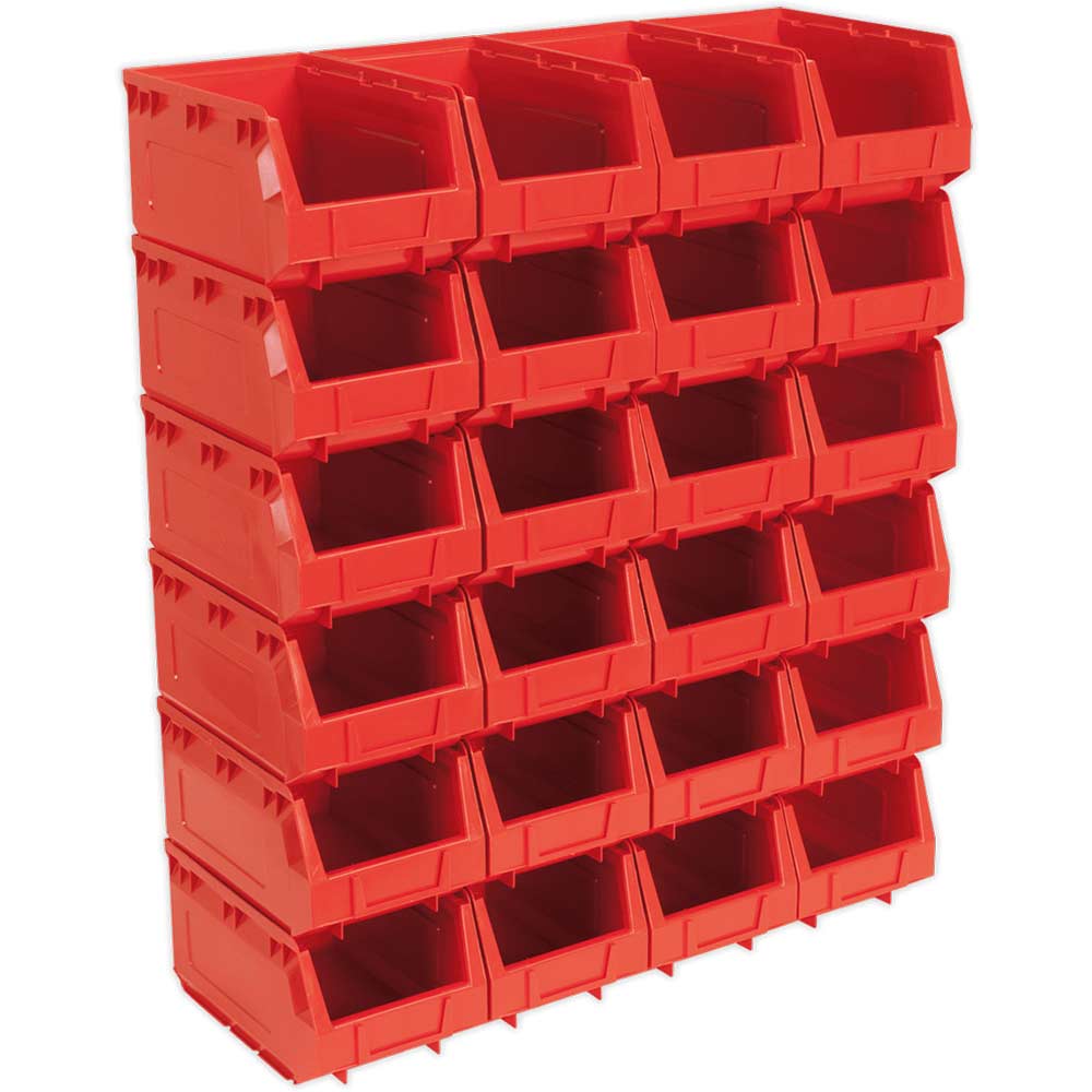 Photo of Sealey Plastic Storage Bin 103 X 85 X 53mm Red 24