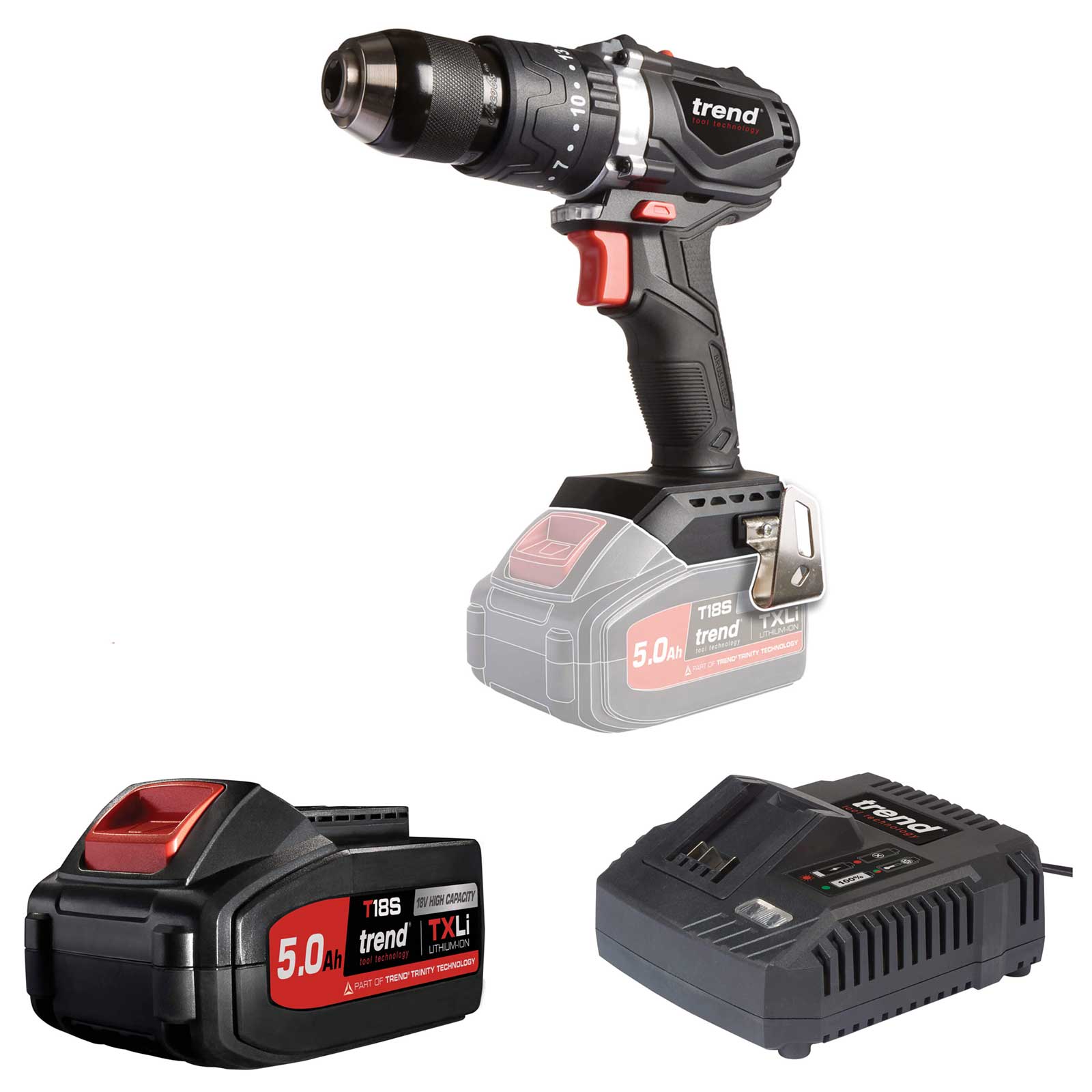 Photo of Trend T18s/cdb 18v Cordless Brushless Combi Drill 1 X 5ah Li-ion Charger No Case